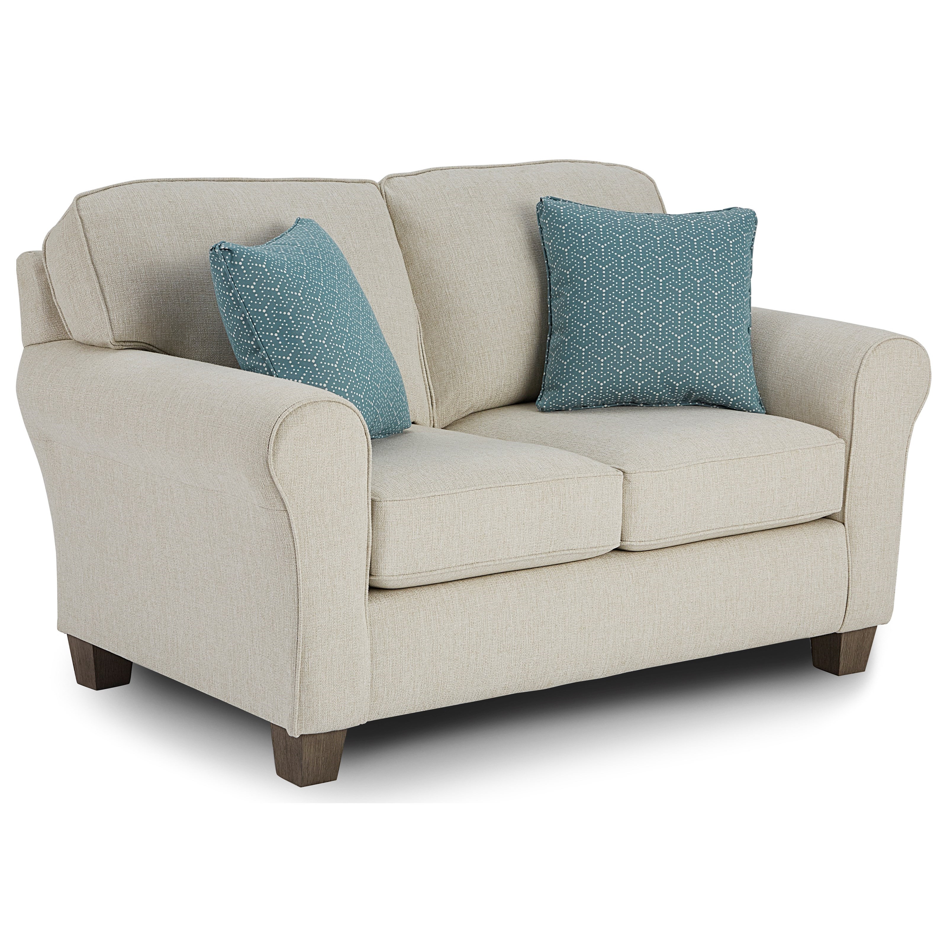 Best Home Furnishings Annabel L80R 18859 Customizable Transitional Loveseat with Rolled arms and